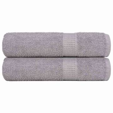  Shower Towels 2 pcs Grey 70x140 cm 360 gsm 100% Cotton