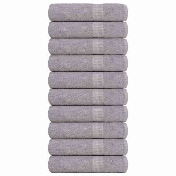  Bath Towels 10 pcs Grey 100x150 cm 360 gsm 100% Cotton