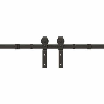  Sliding Door Hardware Kit 183 cm Steel Black