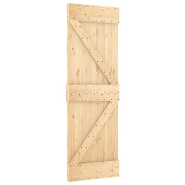  Sliding Door with Hardware Set 70x210 cm Solid Wood Pine