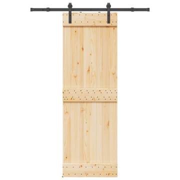  Sliding Door with Hardware Set 70x210 cm Solid Wood Pine