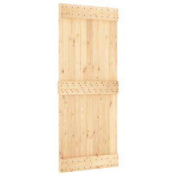  Sliding Door with Hardware Set 85x210 cm Solid Wood Pine