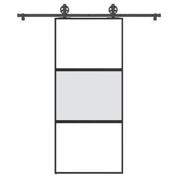  Sliding Door with Hardware Set 90x205 cm Tempered Glass&Aluminium