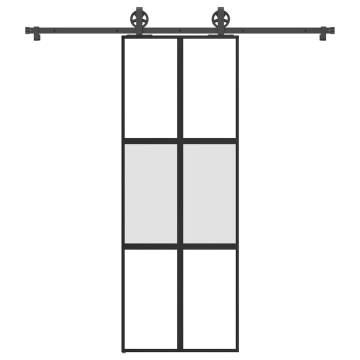  Sliding Door with Hardware Set 76x205 cm Tempered Glass&Aluminium