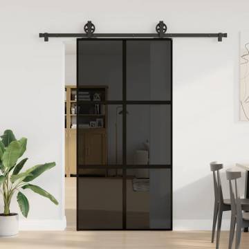  Sliding Door with Hardware Set 102,5x205 cm Tempered Glass&Aluminium