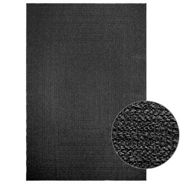  Rug ZIZUR Anthracite 200x290 cm Jute Look Indoor and Outdoor