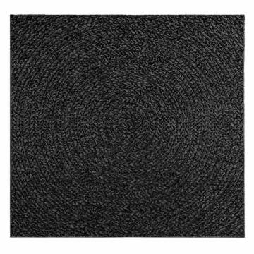  Rug ZIZUR Anthracite 120x120 cm Jute Look Indoor and Outdoor