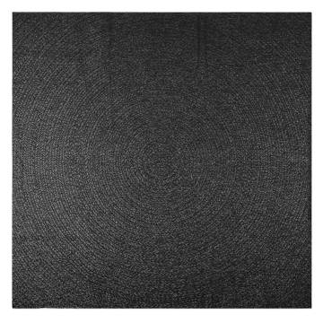  Rug ZIZUR Anthracite 240x240 cm Jute Look Indoor and Outdoor