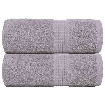  Guest Towels 2 pcs Grey 30x50 cm 360 gsm 100% Cotton