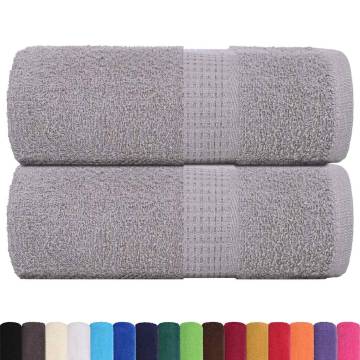  Guest Towels 2 pcs Grey 30x50 cm 360 gsm 100% Cotton