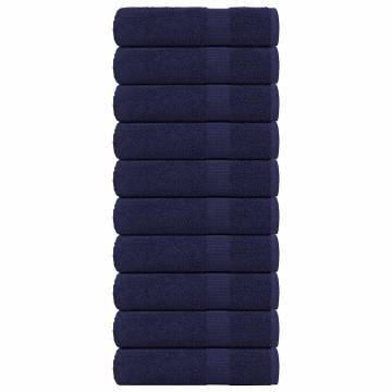  Hand Towels 10 pcs Navy Blue 50x100 cm 360 gsm 100% Cotton