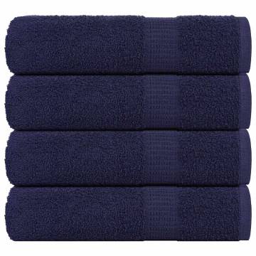  Shower Towels 4 pcs Navy Blue 70x140 cm 360 gsm 100% Cotton