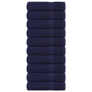  Bath Towels 10 pcs Navy Blue 100x150 cm 360 gsm 100% Cotton