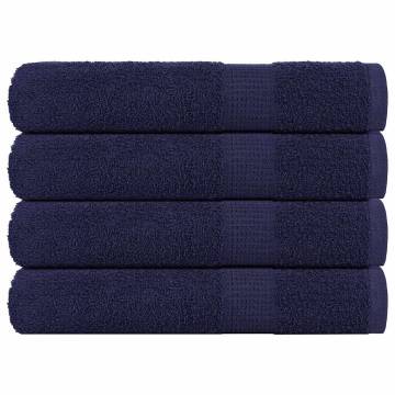  Sauna Towels 4 pcs Navy Blue 80x200 cm 360 gsm 100% Cotton