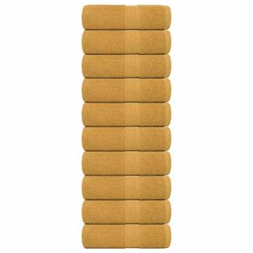  Soap Towels 10 pcs Gold 30x30 cm 360 gsm 100% Cotton