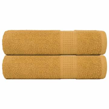  Shower Towels 2 pcs Gold 70x140 cm 360 gsm 100% Cotton