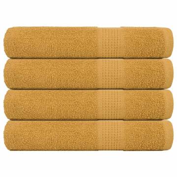  Sauna Towels 4 pcs Gold 80x200 cm 360 gsm 100% Cotton