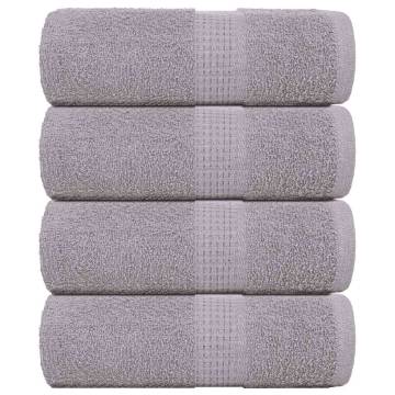  Guest Towels 4 pcs Grey 30x50 cm 360 gsm 100% Cotton