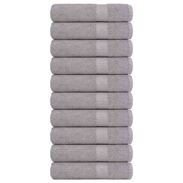  Shower Towels 10 pcs Grey 70x140 cm 360 gsm 100% Cotton