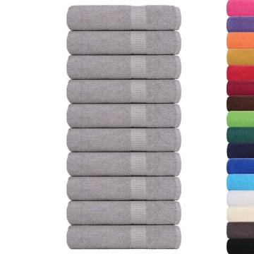  Shower Towels 10 pcs Grey 70x140 cm 360 gsm 100% Cotton