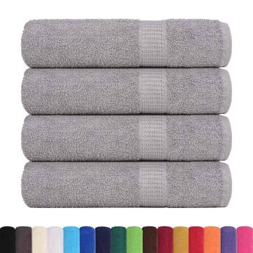  Bath Towels 4 pcs Grey 100x150 cm 360 gsm 100% Cotton