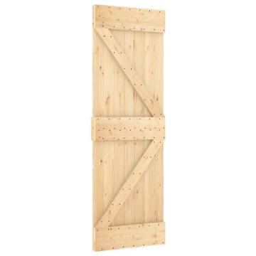  Sliding Door with Hardware Set 70x210 cm Solid Wood Pine