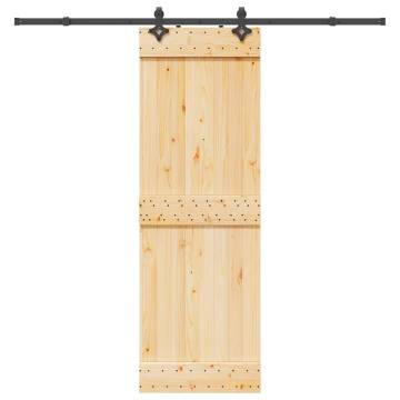  Sliding Door with Hardware Set 70x210 cm Solid Wood Pine