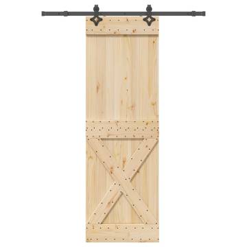  Sliding Door with Hardware Set 70x210 cm Solid Wood Pine