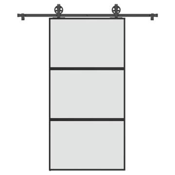  Sliding Door with Hardware Set 102,5x205 cm Tempered Glass&Aluminium