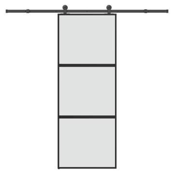  Sliding Door with Hardware Set 76x205 cm Tempered Glass&Aluminium