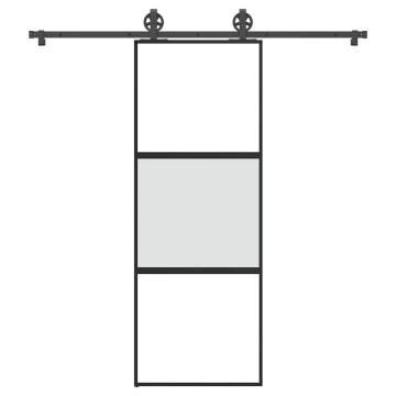  Sliding Door with Hardware Set 76x205 cm Tempered Glass&Aluminium