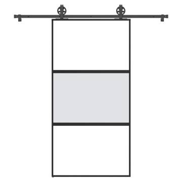  Sliding Door with Hardware Set 102,5x205 cm Tempered Glass&Aluminium