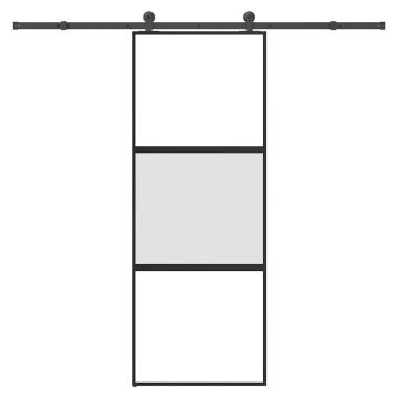  Sliding Door with Hardware Set 76x205 cm Tempered Glass&Aluminium