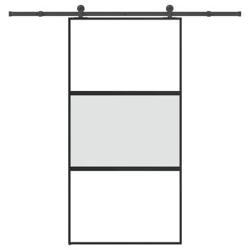  Sliding Door with Hardware Set 102,5x205 cm Tempered Glass&Aluminium