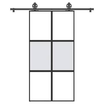  Sliding Door with Hardware Set 102,5x205 cm Tempered Glass&Aluminium