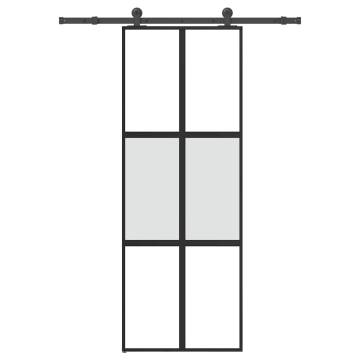  Sliding Door with Hardware Set 76x205 cm Tempered Glass&Aluminium