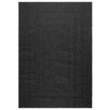  Rug ZIZUR Anthracite 140x200 cm Jute Look Indoor and Outdoor