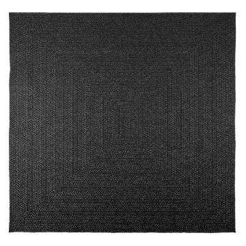  Rug ZIZUR Anthracite 200x200 cm Jute Look Indoor and Outdoor