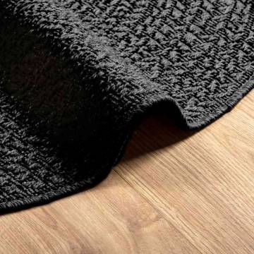  Rug ZIZUR Anthracite Ø 90 cm Jute Look Indoor and Outdoor