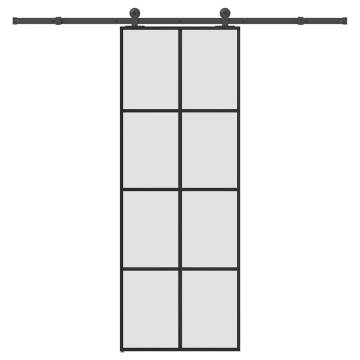  Sliding Door with Hardware Set 76x205 cm ESG Glass&Aluminium