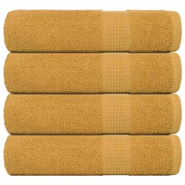  Hand Towels 4 pcs Gold 50x100 cm 360 gsm 100% Cotton