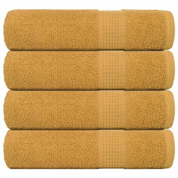  Bath Towels 4 pcs Gold 100x150 cm 360 gsm 100% Cotton