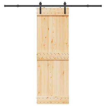  Sliding Door with Hardware Set 70x210 cm Solid Wood Pine