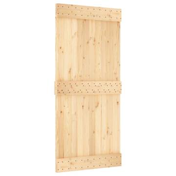  Sliding Door with Hardware Set 95x210 cm Solid Wood Pine