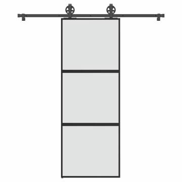  Sliding Door with Hardware Set 76x205 cm Tempered Glass&Aluminium