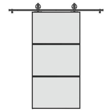  Sliding Door with Hardware Set 102,5x205 cm Tempered Glass&Aluminium