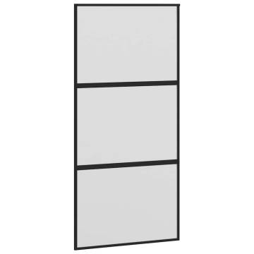  Sliding Door with Hardware Set 102,5x205 cm Tempered Glass&Aluminium