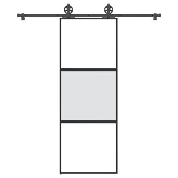  Sliding Door with Hardware Set 76x205 cm Tempered Glass&Aluminium