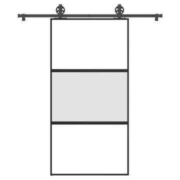  Sliding Door with Hardware Set 102,5x205 cm Tempered Glass&Aluminium