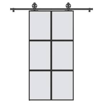  Sliding Door with Hardware Set 102,5x205 cm Tempered Glass&Aluminium